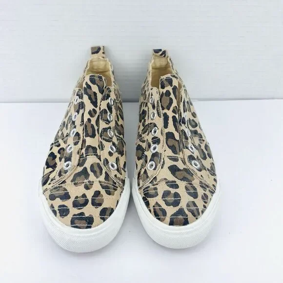 Corkys Womens SZ 8 Babalu Animal Print Slip On Canvas Sneakers Shoes Laceless - Picture 3 of 14